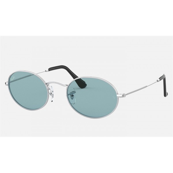 Ray Ban Round Oval @Collection RB3547 Legend + Silver Frame Blue Legend Lens Sunglasses