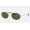 Ray Ban Round Oval Flat Lenses RB3547 Classic G-15 + Gold Frame Green Classic G-15 Lens Sunglasses