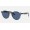 Ray Ban Round RB2180 Low Bridge Fit Classic + Striped Blue Havana Frame Dark Blue Classic Lens Sunglasses