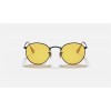 Ray Ban Round Washed Evolve RB3447 Photochromic Evolve + Black Frame Yellow Photochromic Evolve Lens Sunglasses