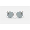 Ray Ban Round Washed Evolve RB3447 Photochromic Evolve + Silver Frame Blue Photochromic Evolve Lens Sunglasses