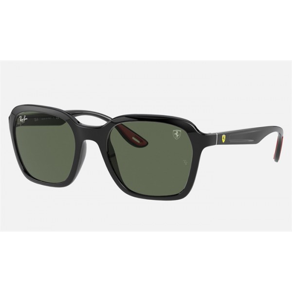 Ray Ban Scuderia Ferrari Collection RB4343 Green Classic Shiny Black Sunglasses