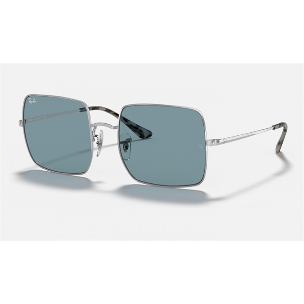 Ray Ban Square Classic RB1971 Blue Classic Silver Sunglasses