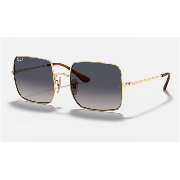 Ray Ban Square Classic RB1971 Grey Gold Sunglasses
