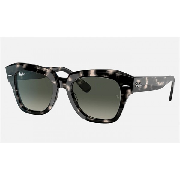 Ray Ban State Street Fleck RB2186 Grey Havana Frame Grey Gradient Lens Sunglasses