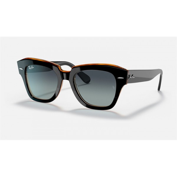 Ray Ban State Street RB2186 Blue/Grey Gradient Black Sunglasses