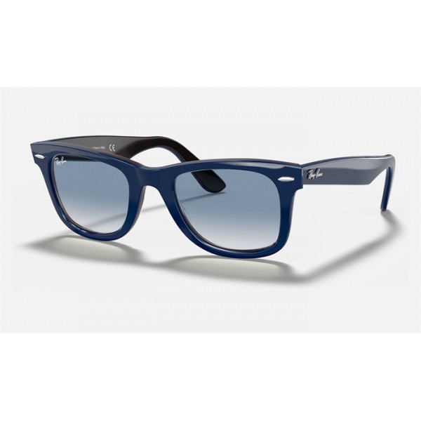 Ray Ban Wayfarer Color Mix RB2140 Light Blue Gradient Blue Sunglasses
