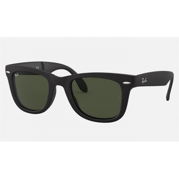 Ray Ban Wayfarer Folding Classic RB4105 Green Classic G-15 Black Sunglasses